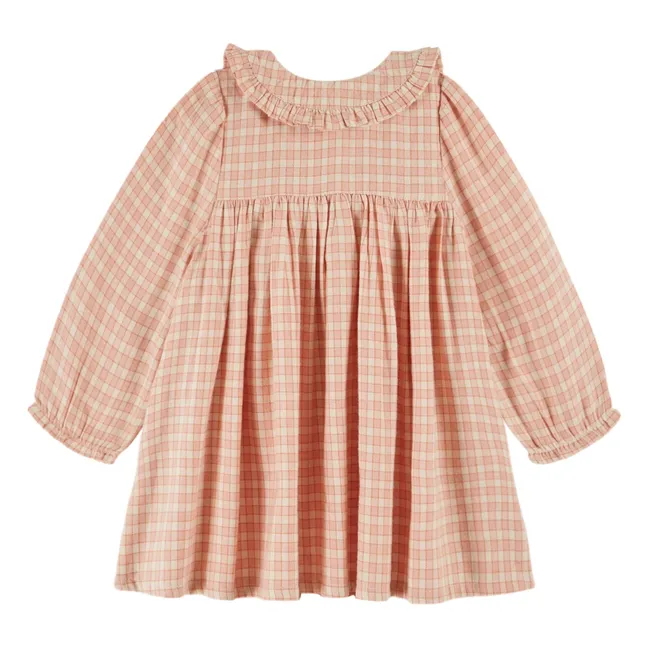Carreaux School Dress | Pale Pink