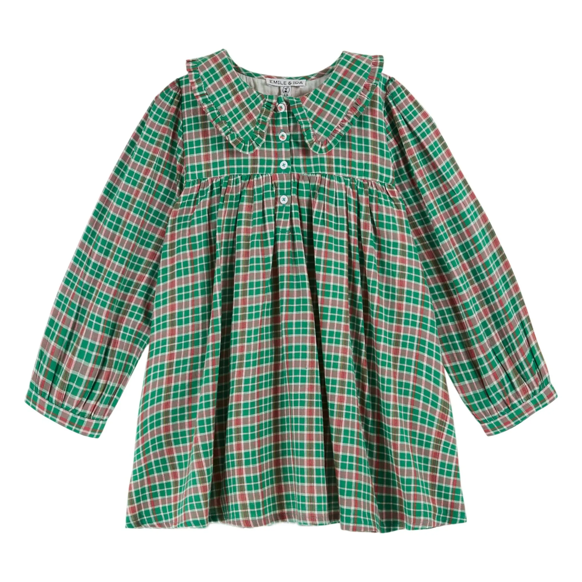 Emile Et Ida Green Carreaux Dress