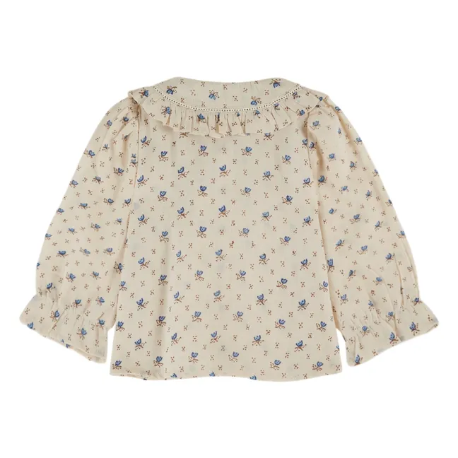 Blusa con cuello de volantes | Crudo