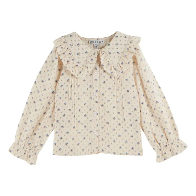Blusa con cuello de volantes | Crudo