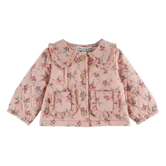 Veste Quiltée Fleurie | Rose