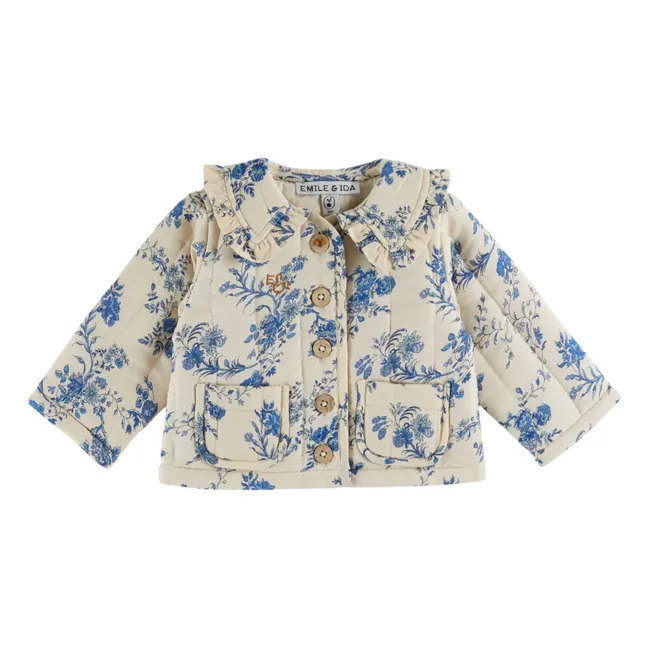 Veste Quiltée Fleurie | Ecru