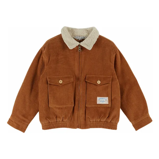 Veste Doublée Velours Côtelé | Caramel