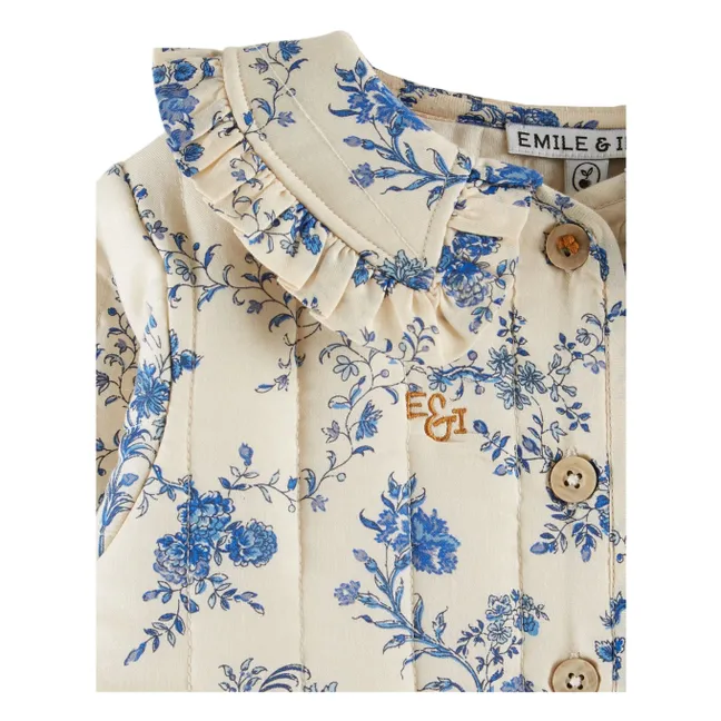 Veste Quiltée Fleurie | Ecru