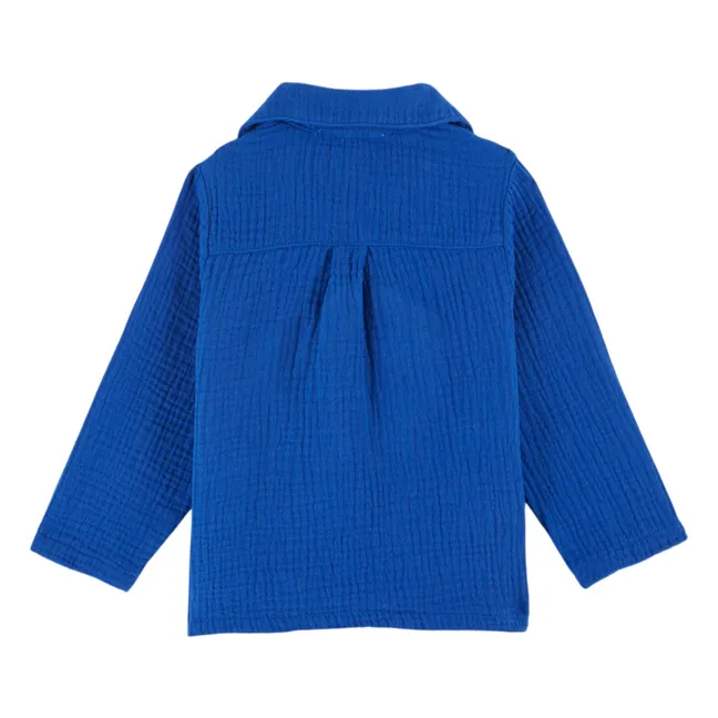 Kurta de gasa de algodón | Azul Rey