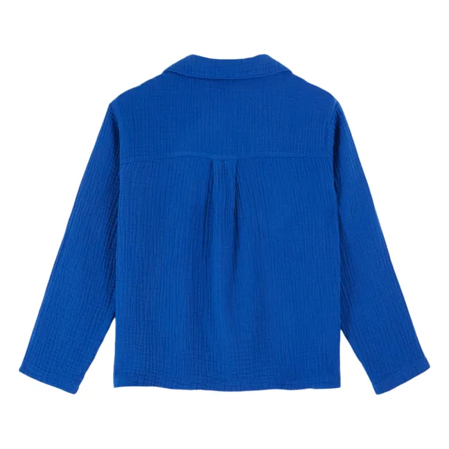 Kurta de gasa de algodón | Azul Rey