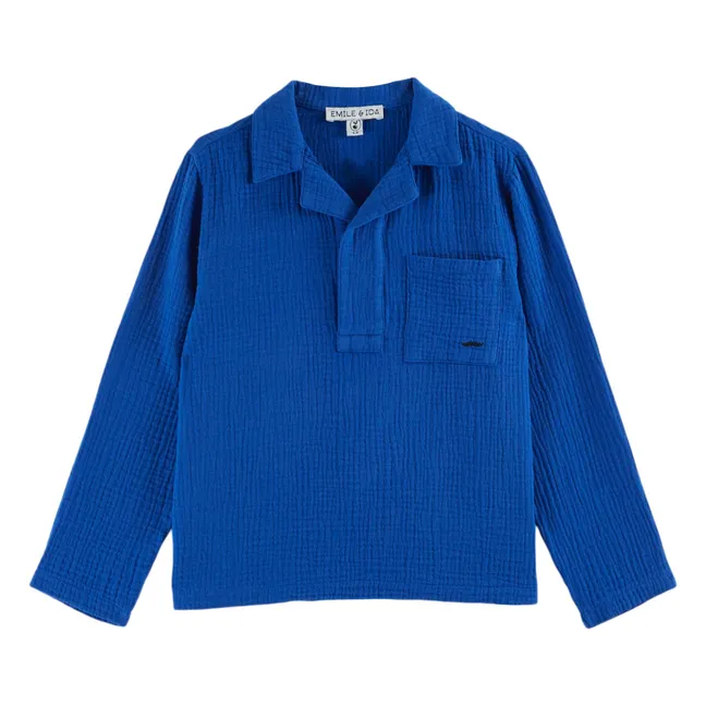 Kurta de gasa de algodón | Azul Rey