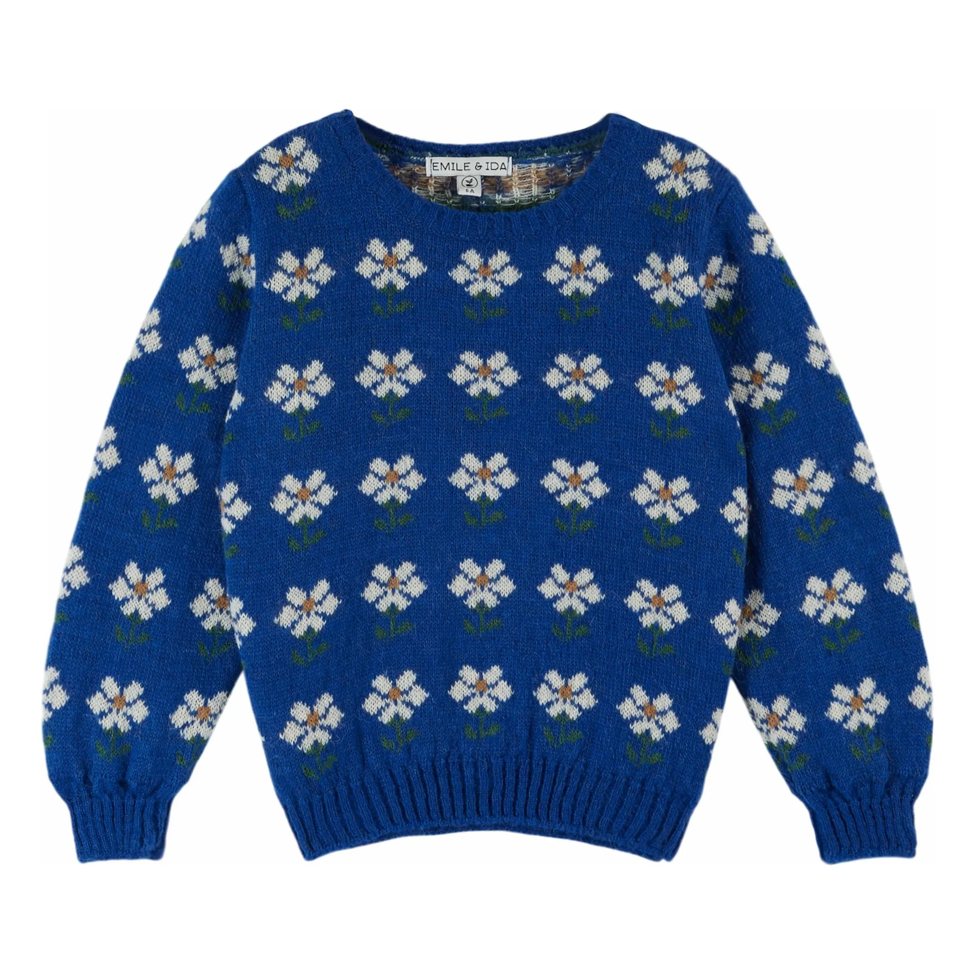 Emile Et Ida Royal Blue Marguerite Wool Sweater