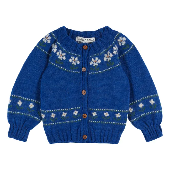 Cardigan Marguerite Laine | Bleu roi