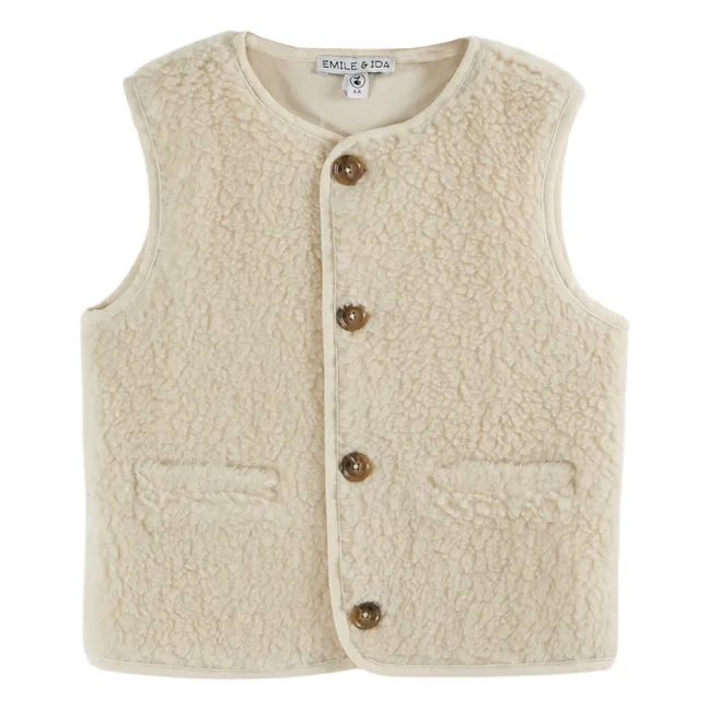 Wool Sherpa Vest | Ecru