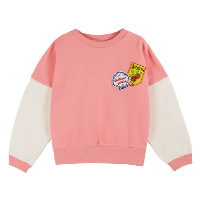 Sweatshirt Badges Bio-Baumwolle | Rosa