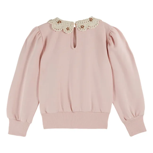 Sweat Col Claudine Coton Bio | Rose