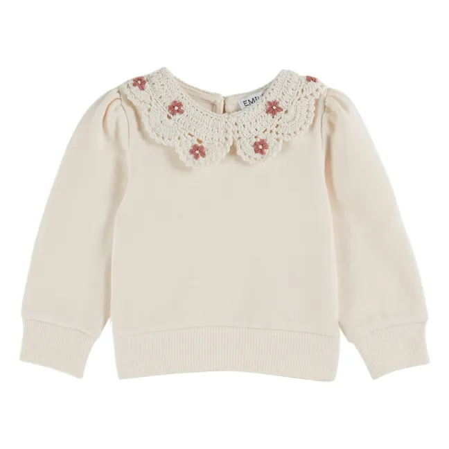 Collo Claudine Sudore in cotone biologico | Crema