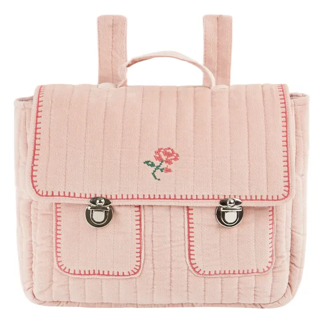 Cartable Matelassé Fleur | Rose pâle