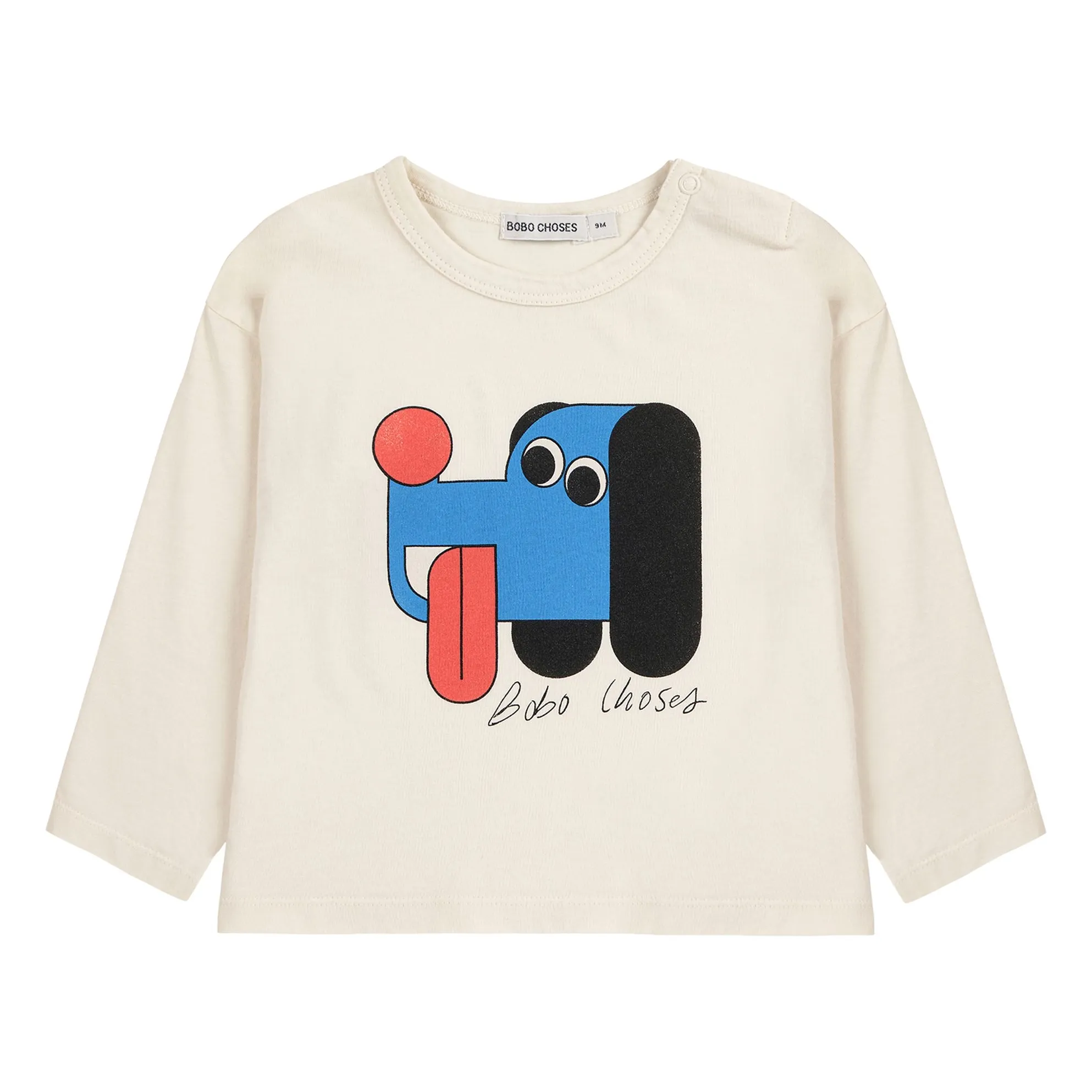 Bobo Choses Ecru T-Shirt Dog Organic Cotton