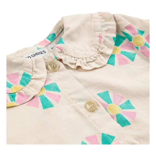 Camicetta con colletto Claudine in cotone biologico | Beige