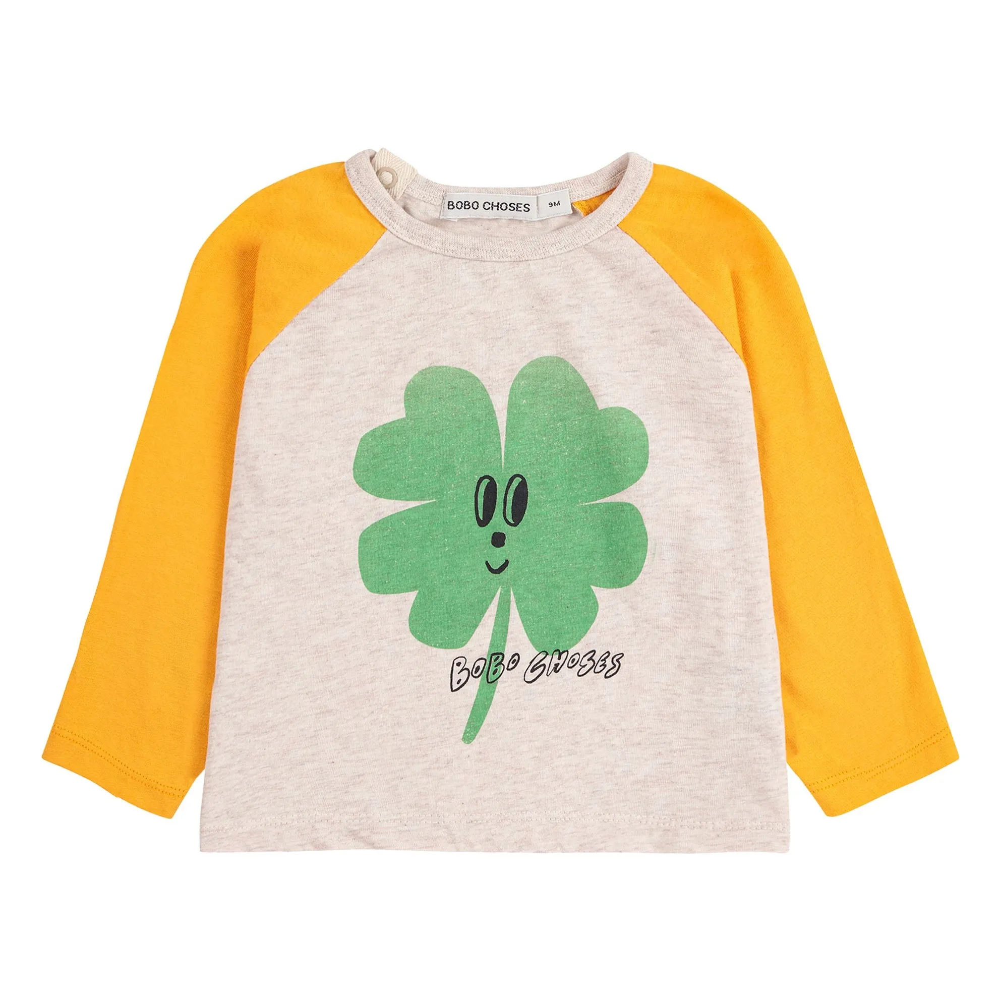 Bobo Choses Ecru Colorblock Clover Organic Cotton T-Shirt