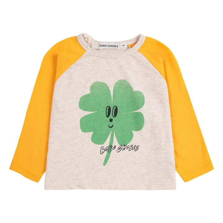 Camiseta de algodón orgánico Colorblock Clover | Crudo- Imagen del producto n°0