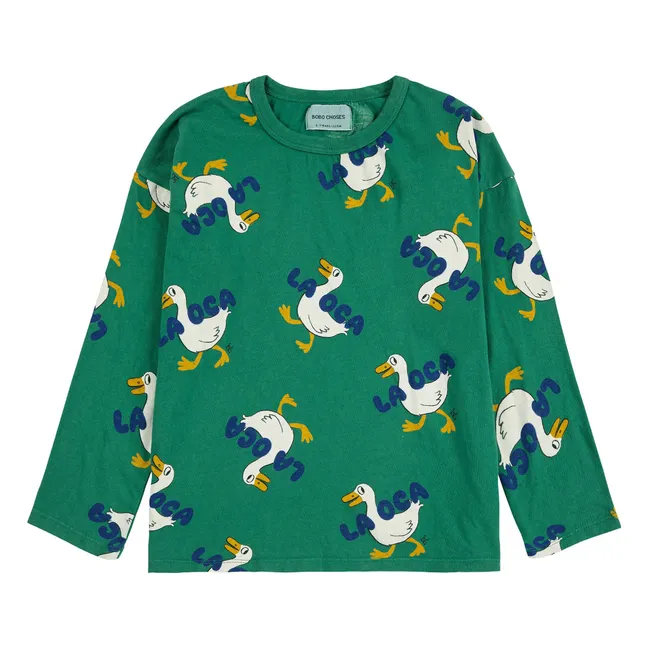 T-Shirt mit Enten aus Bio-Baumwolle | Grün