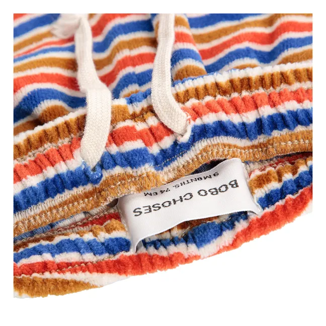 Jogger Rayé Velours | Rouge