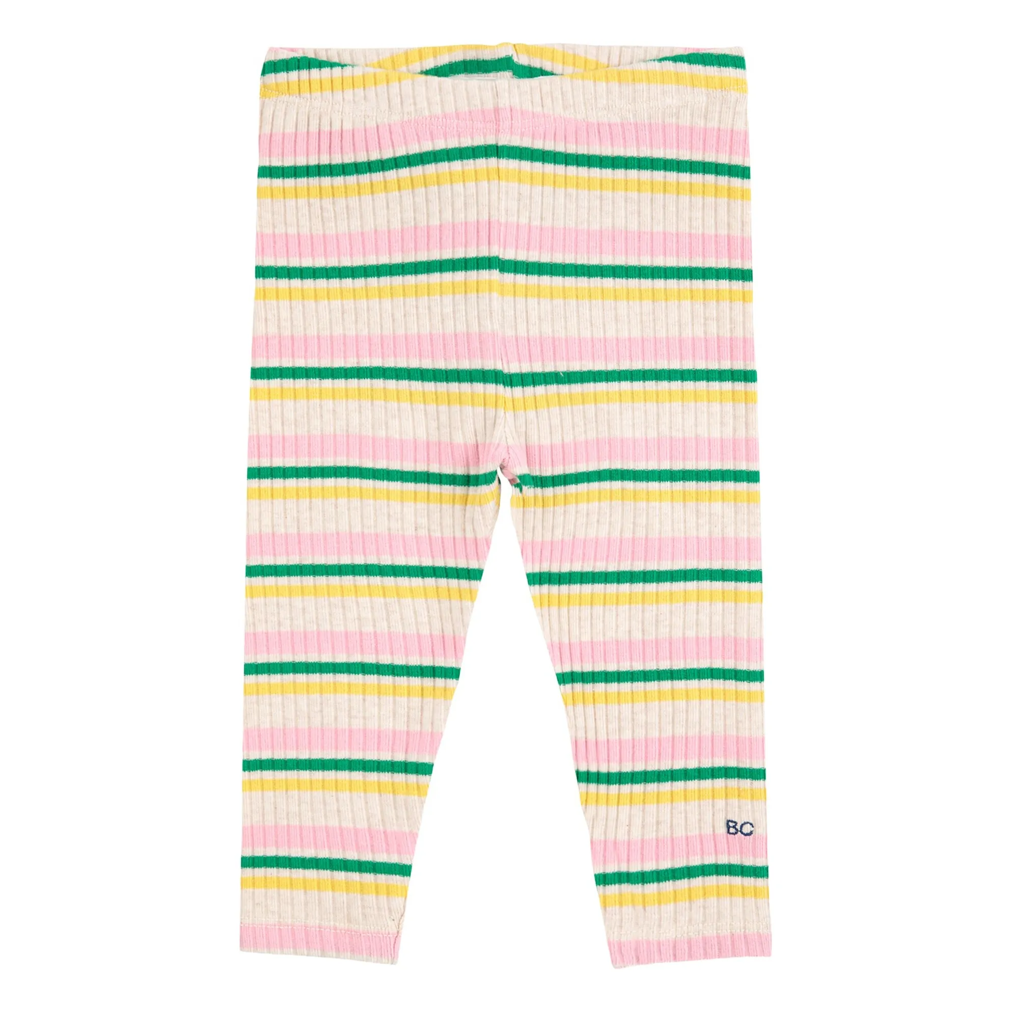 Bobo Choses Ecru Striped Ribbed Legging