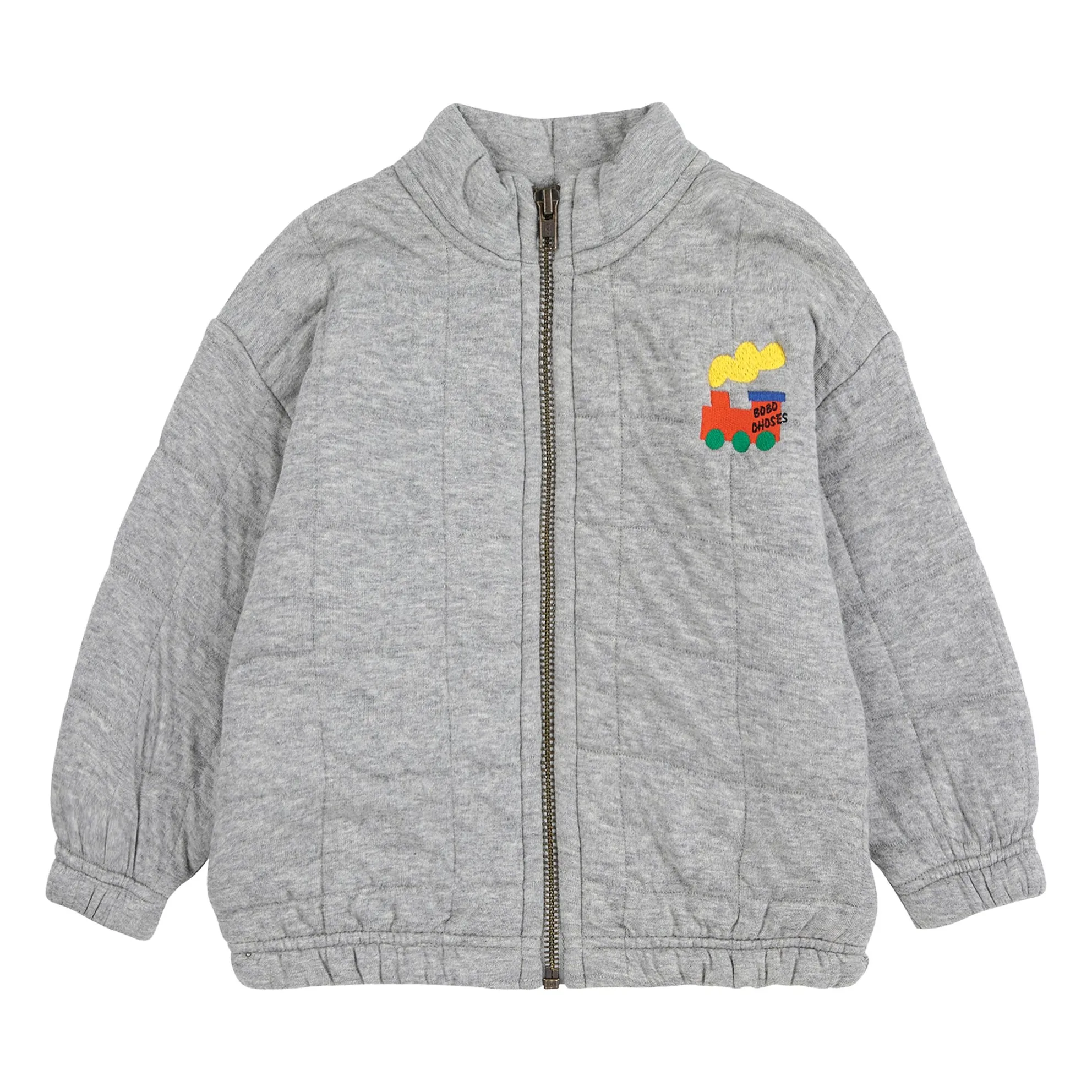 Bobo Choses Heather Grey Quilted Sweat Train