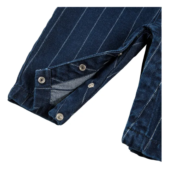 Salopette en Jean Train Coton Bio | Bleu nuit