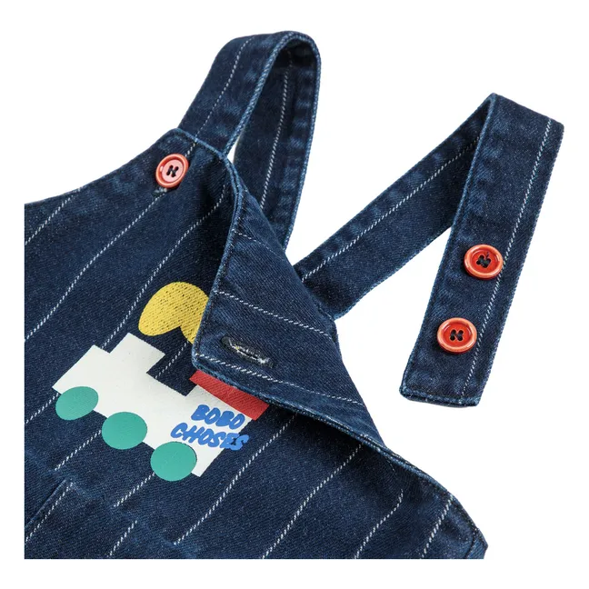 Salopette en Jean Train Coton Bio | Bleu nuit