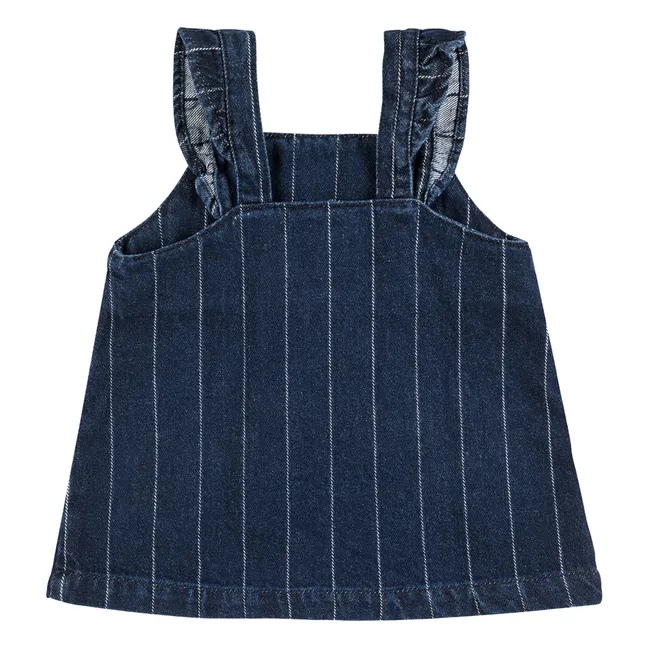 Organic Cotton Jean Train Dress | Navy blue