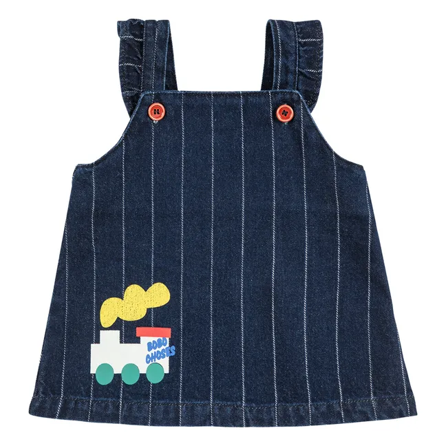 Organic Cotton Jean Train Dress | Navy blue
