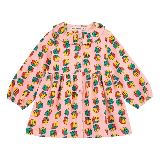 Robe Dés Velours Côtelé Coton Bio | Rose