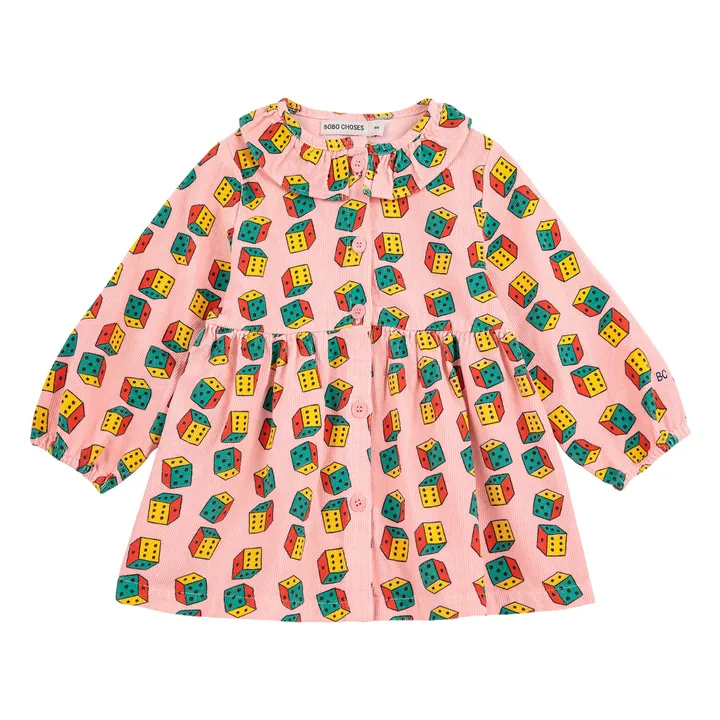 Vestido de pana de algodón orgánico | Rosa- Imagen del producto n°0