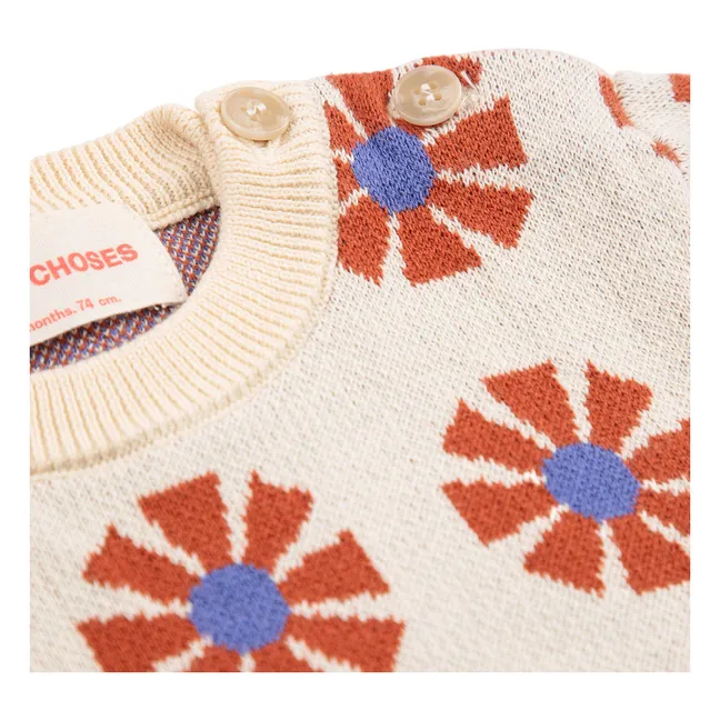 Organic Cotton Jacquard Sweater | Beige
