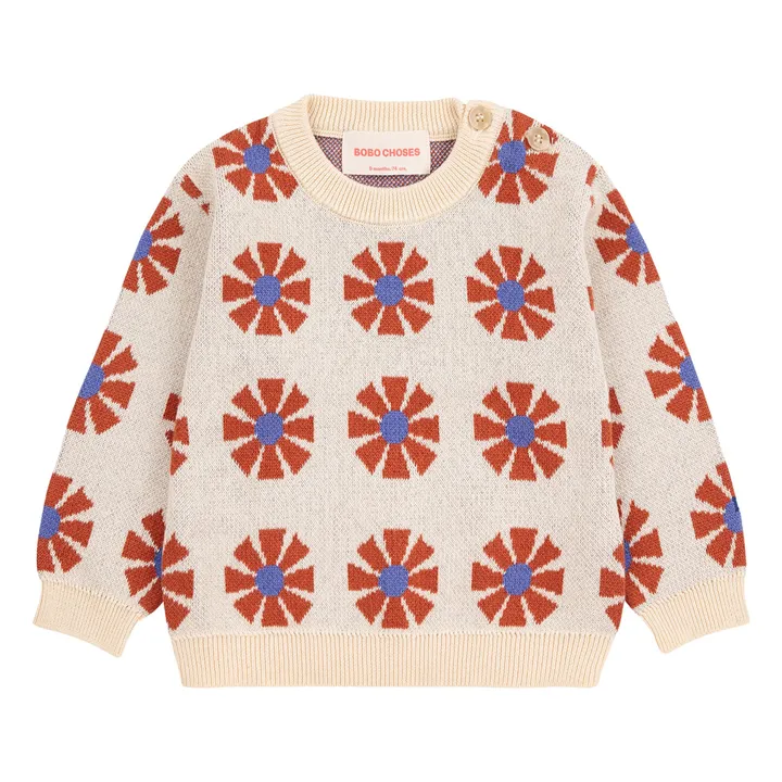 Pull Jacquard Coton Bio | Beige- Image produit n°0