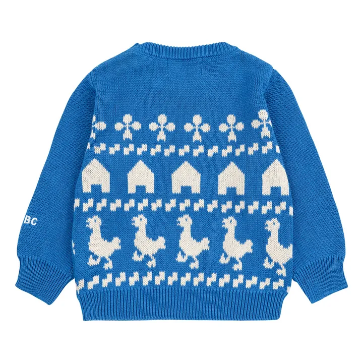 Jersey de punto de algodón ecológico | Azul- Imagen del producto n°3