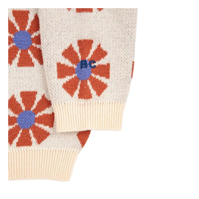 Organic Cotton Jacquard Sweater | Beige