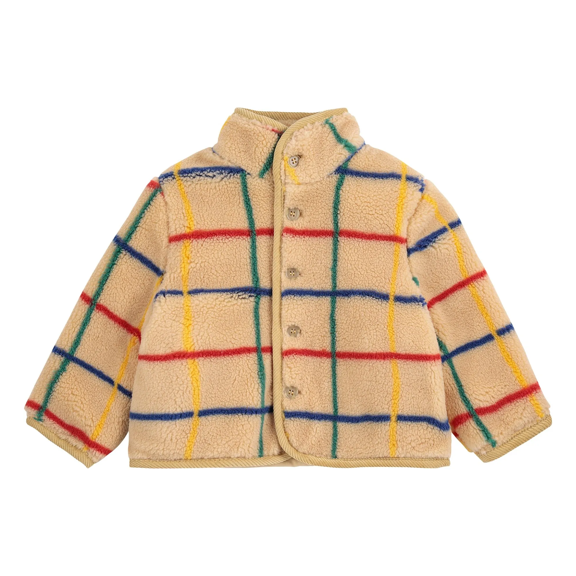 Bobo Choses Beige Recycled Fiber Sherpa Jacket For Babies