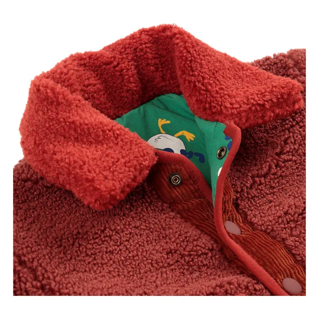 Veste Réversible Façon Sherpa Canards Fibres Recyclées | Rouge