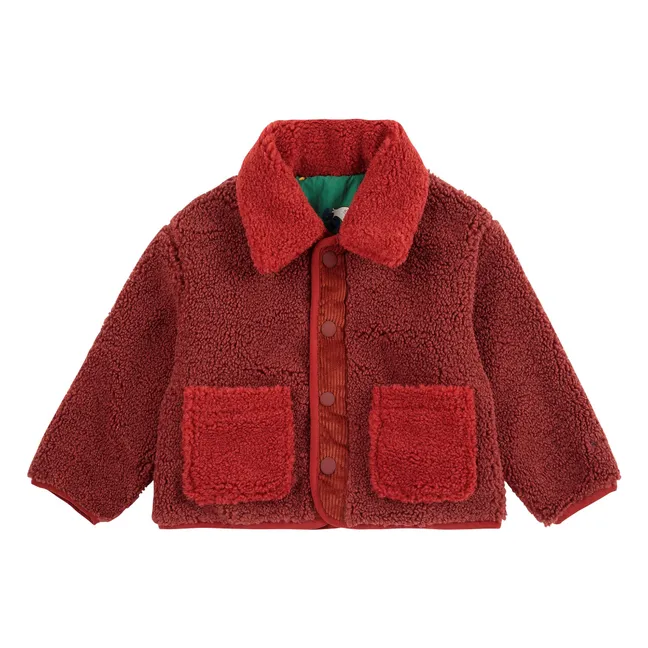 Veste Réversible Façon Sherpa Canards Fibres Recyclées | Rouge