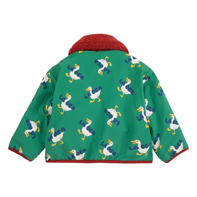 Veste Réversible Façon Sherpa Canards Fibres Recyclées | Rouge