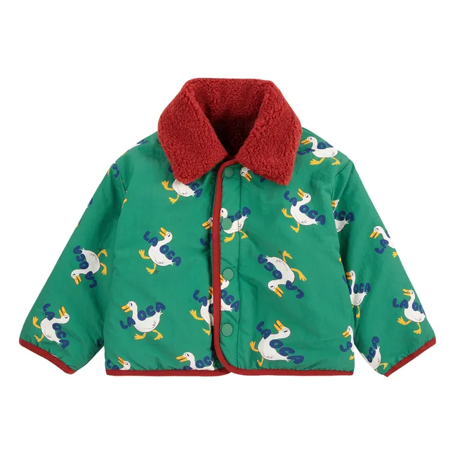 Veste Réversible Façon Sherpa Canards Fibres Recyclées | Rouge