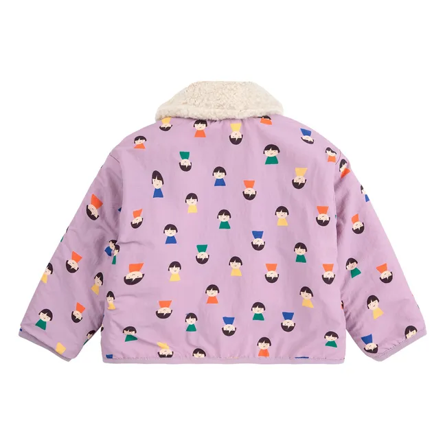 Veste Réversible Façon Sherpa Fibres Recyclées | Lilas