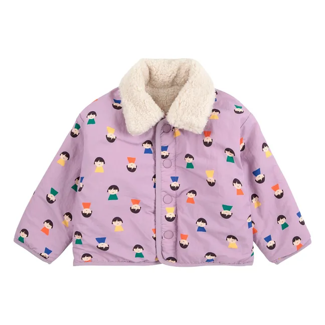 Veste Réversible Façon Sherpa Fibres Recyclées | Lilas