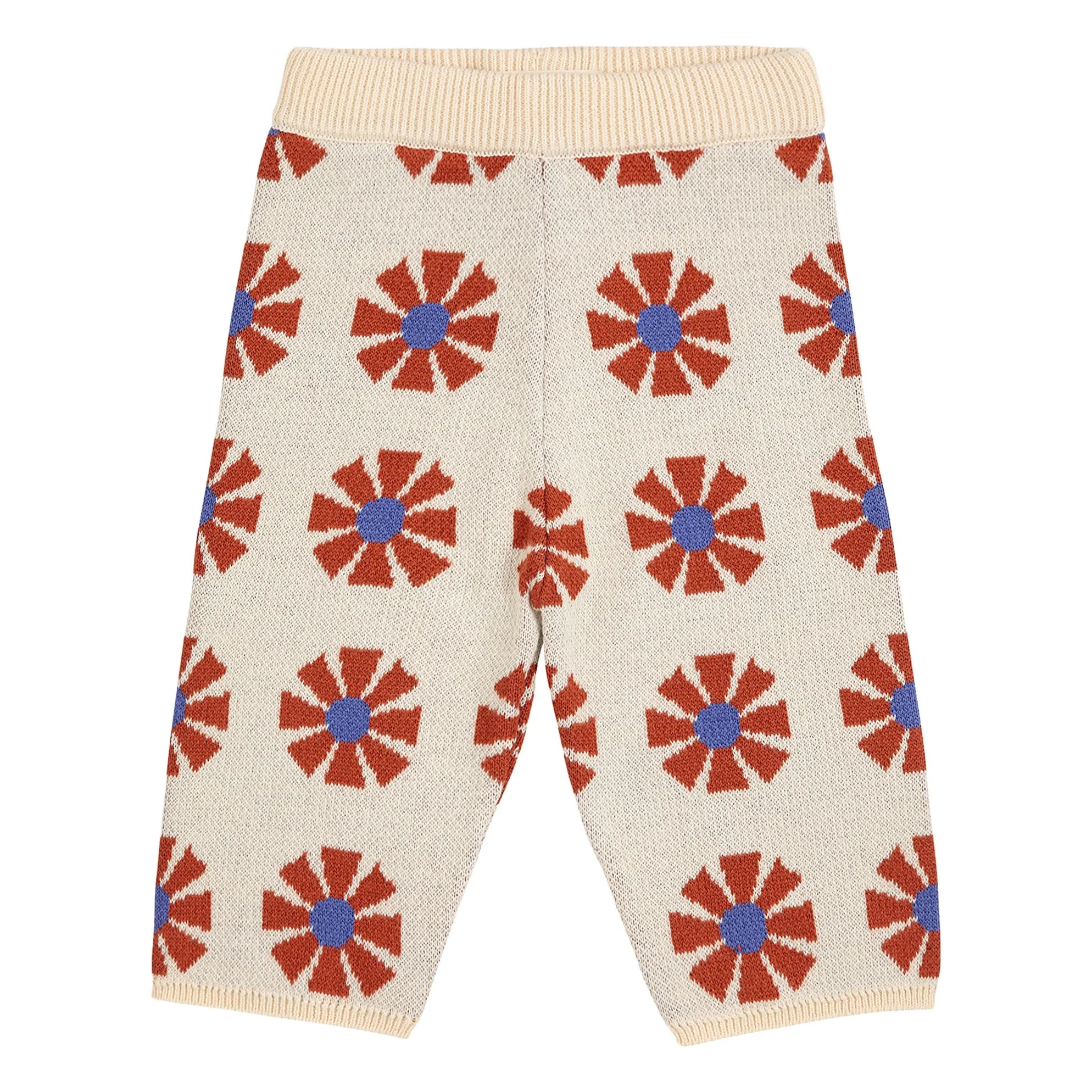 Bobo Choses Beige Organic Cotton Jacquard Knit Pants