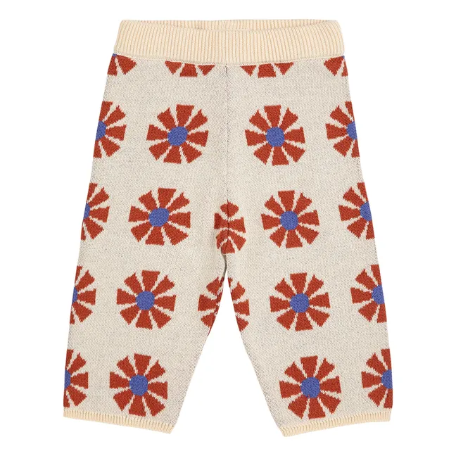 Pantalon Jacquard Maille Coton Bio | Beige