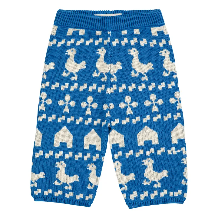 Pantalones de granja de punto de algodón ecológico | Azul- Imagen del producto n°0