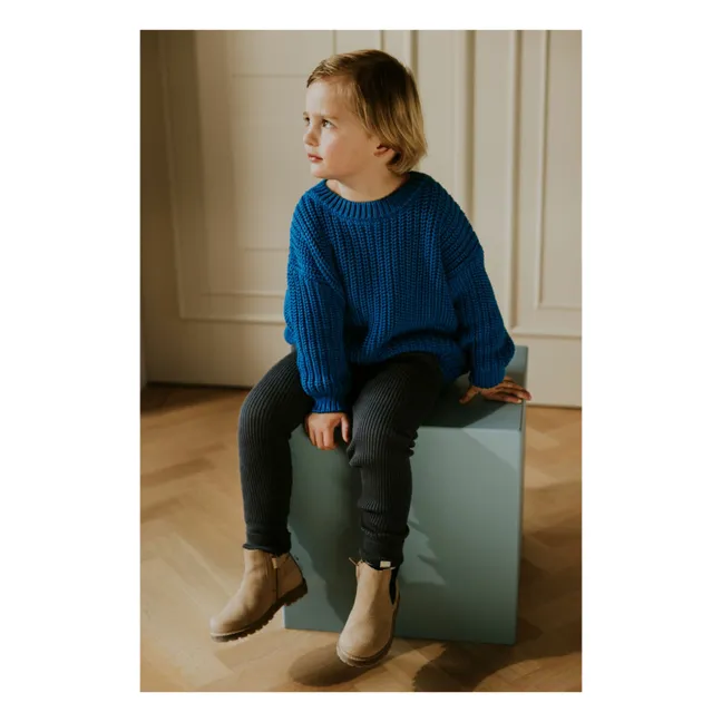 Pull Chunky Coton Bio | Bleu roi
