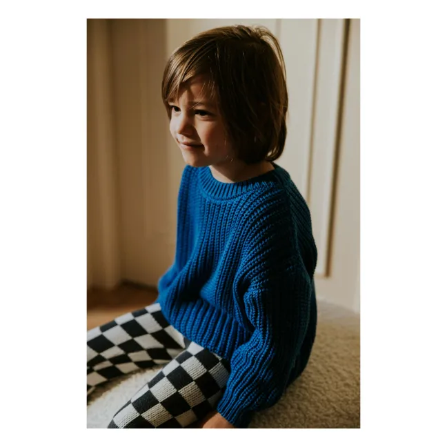 Pull Chunky Coton Bio | Bleu roi