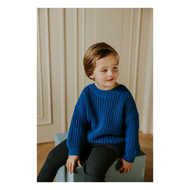 Pull Chunky Coton Bio | Bleu roi