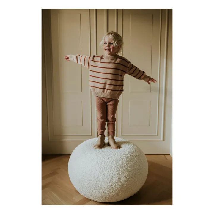 Legging de algodón orgánico acanalado | Rosa Pálido- Imagen del producto n°1